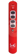 Učící se  ovladač SEKI SLIM červený  pro základní funkce jakéhokoliv přístroje. Vhodný pro HOTELY, Seniory či děti.